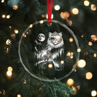 Vintage Geek Princess Cat Crystal Glass Ornament Full Moon Engraving Art Gift