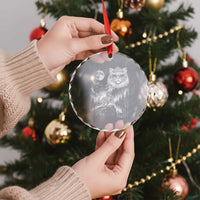 Vintage Geek Princess Cat Crystal Glass Ornament Full Moon Engraving Art Gift
