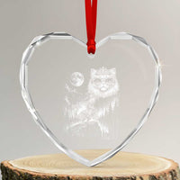 Vintage Geek Princess Cat Heart Crystal Glass Ornament Full Moon Engraving Art Gift