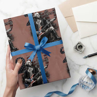 Vintage George Washington Playing Guitar 250 Years Wrapping Paper Roll 1776 2026 Humor Patriotic USA Flag