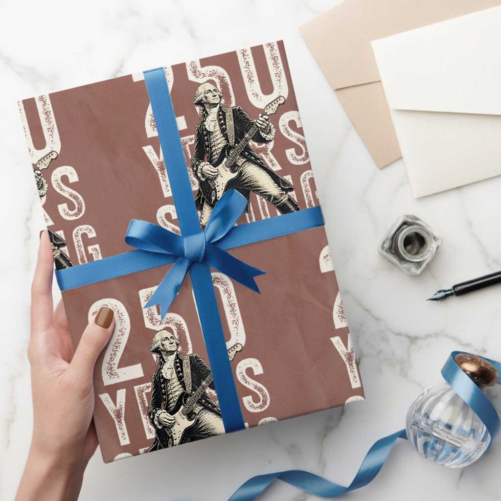 Vintage George Washington Playing Guitar Wrapping Paper Roll 250 Years Strong