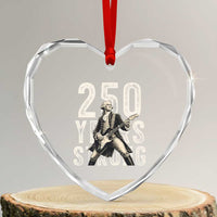 Vintage George Washington Playing Guitar Heart Crystal Glass Ornament 250 Years Strong