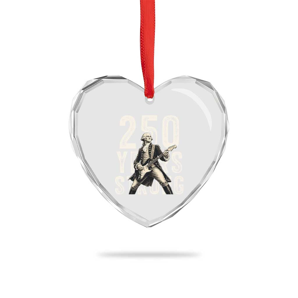 Vintage George Washington Playing Guitar Heart Crystal Glass Ornament 250 Years Strong