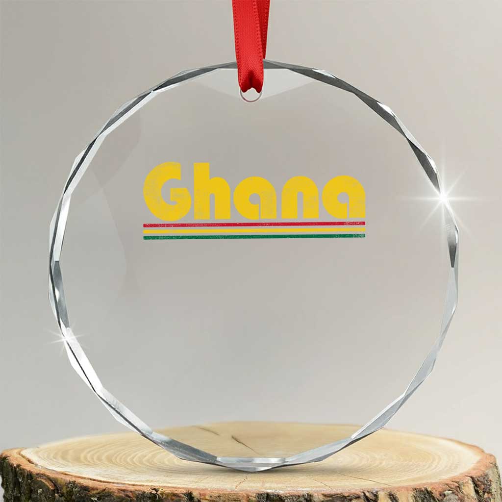 Vintage Ghana Crystal Glass Ornament Retro Stripe Flag Pride Ghanaian Heritage African Roots