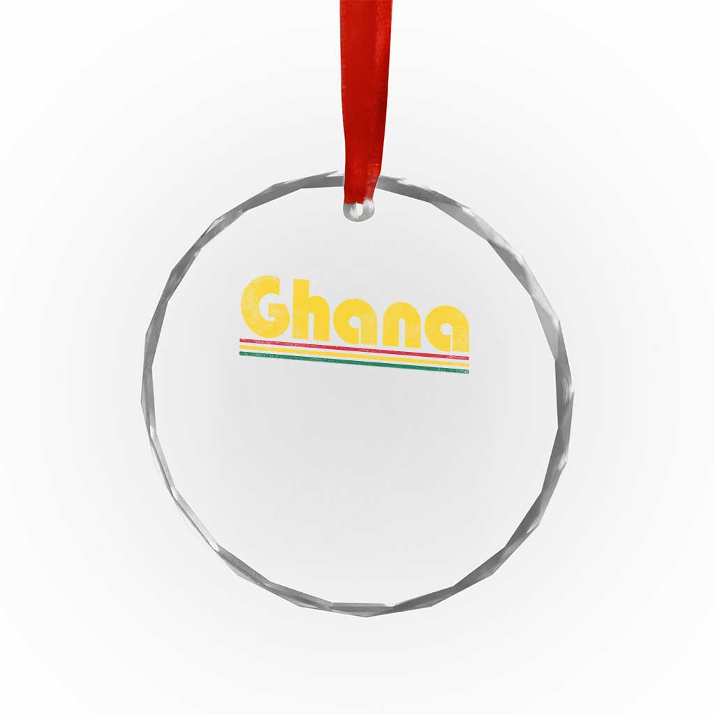 Vintage Ghana Crystal Glass Ornament Retro Stripe Flag Pride Ghanaian Heritage African Roots