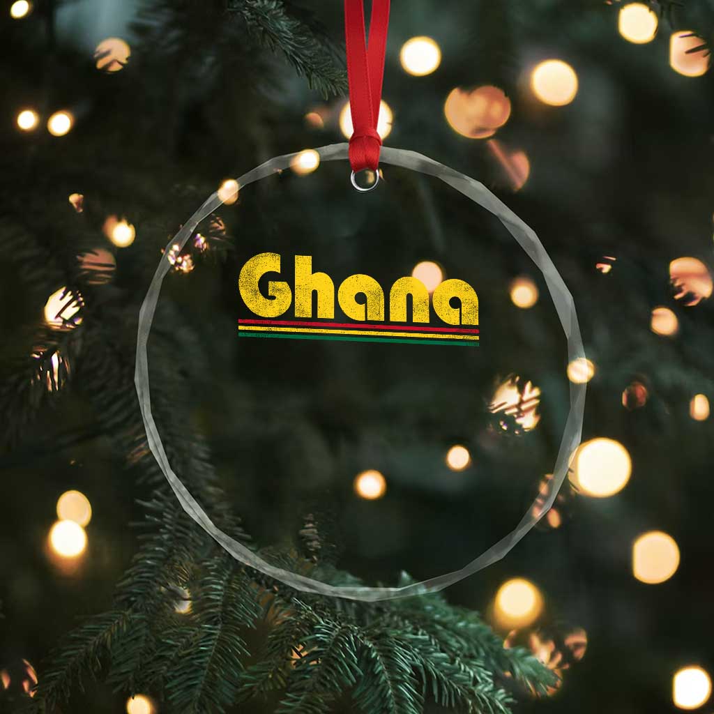 Vintage Ghana Crystal Glass Ornament Retro Stripe Flag Pride Ghanaian Heritage African Roots