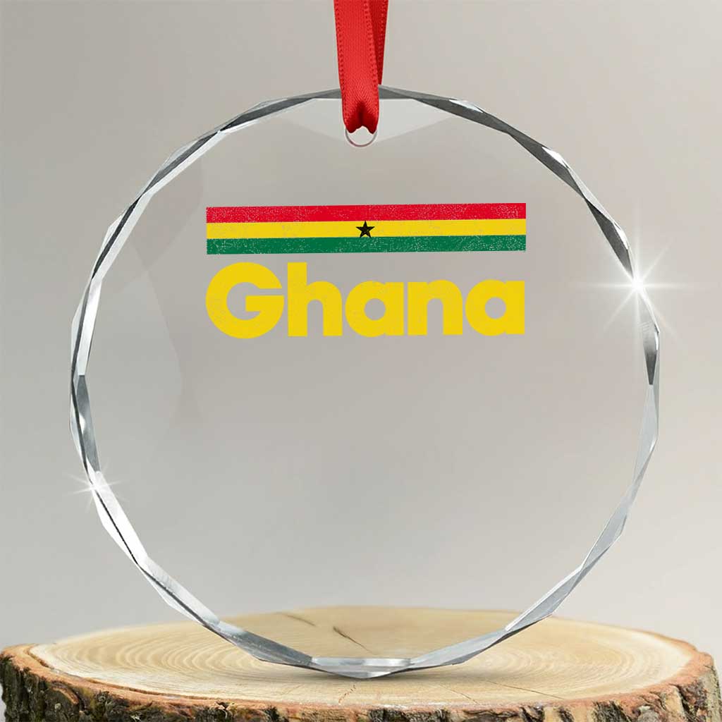 Vintage Ghana Flag Crystal Glass Ornament Proud Ghanaian Heritage African Pride