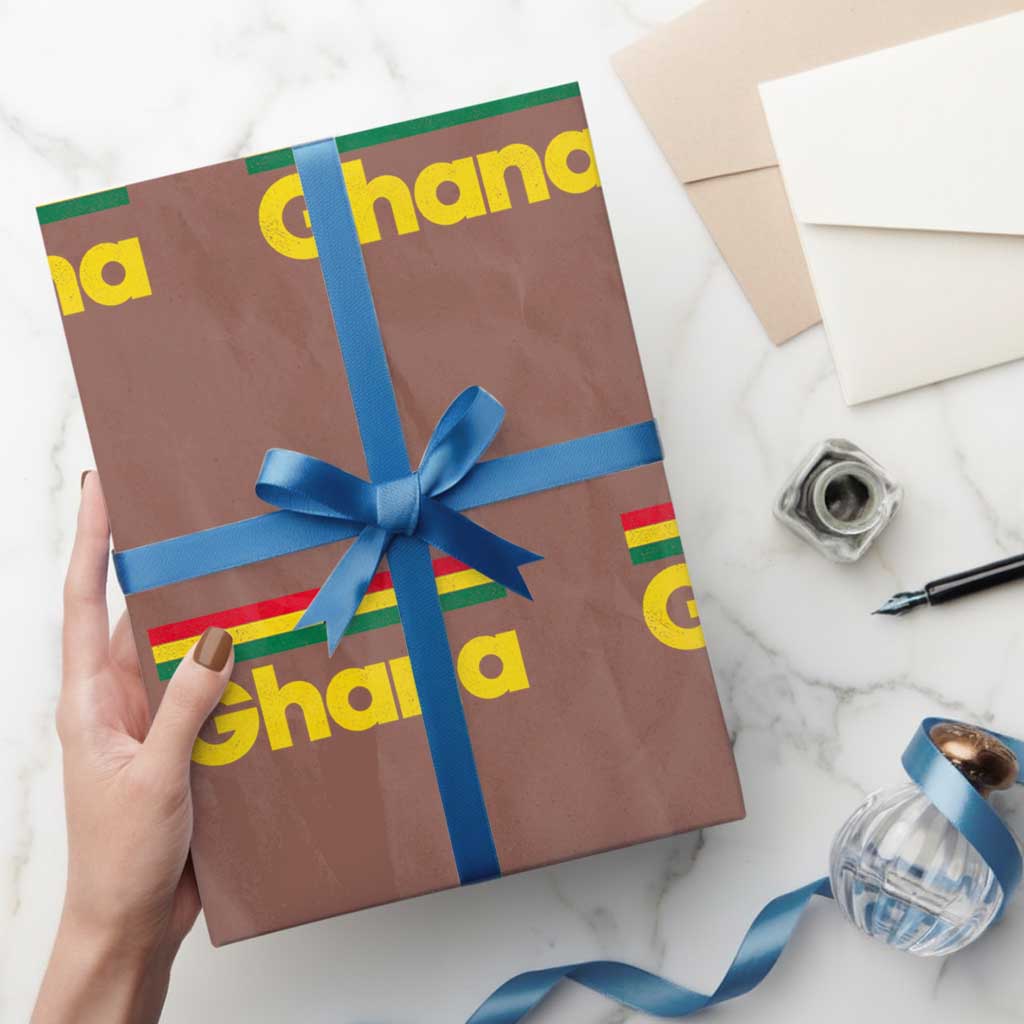 Vintage Ghana Flag Wrapping Paper Roll Proud Ghanaian Heritage African Pride