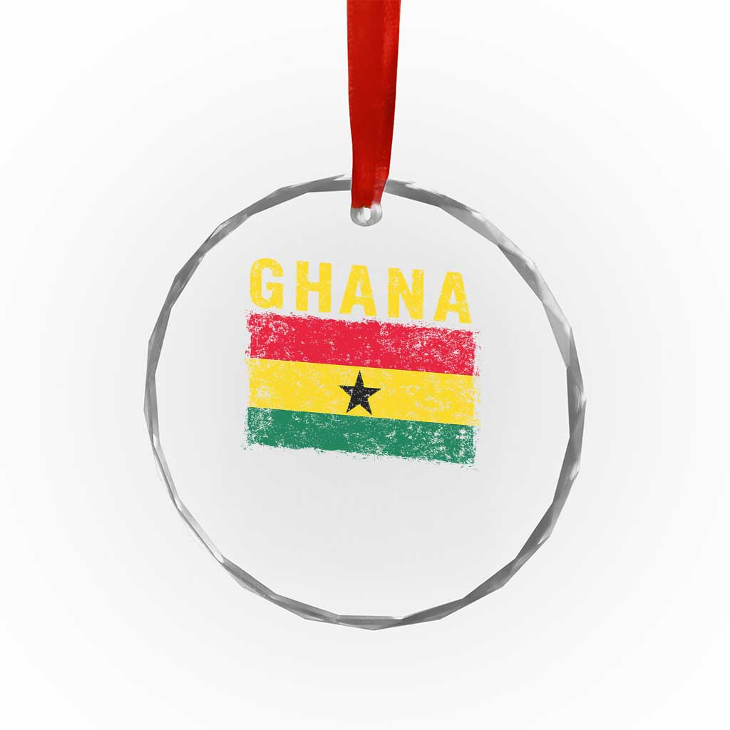 Vintage Ghana Flag Distressed Design Crystal Glass Ornament Proud Ghanaian Heritage African Pride