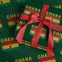 Vintage Ghana Flag Distressed Design Wrapping Paper Roll Proud Ghanaian Heritage African Pride