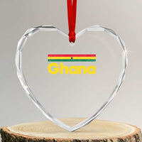 Vintage Ghana Flag Heart Crystal Glass Ornament Proud Ghanaian Heritage African Pride
