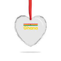 Vintage Ghana Flag Heart Crystal Glass Ornament Proud Ghanaian Heritage African Pride