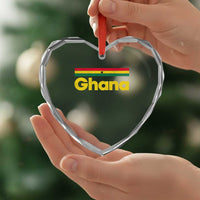 Vintage Ghana Flag Heart Crystal Glass Ornament Proud Ghanaian Heritage African Pride