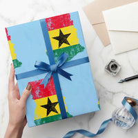 Vintage Ghana Map Flag Wrapping Paper Roll Distressed Proud Ghanaian Heritage African Pride