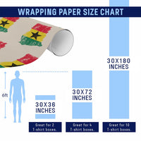 Vintage Ghana Map Flag Wrapping Paper Roll Distressed Proud Ghanaian Heritage African Pride