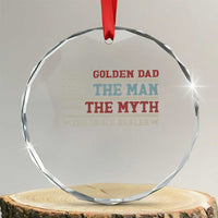 Vintage Golden Retriever Dad Crystal Glass Ornament The Man The Myth The Snack Dealer