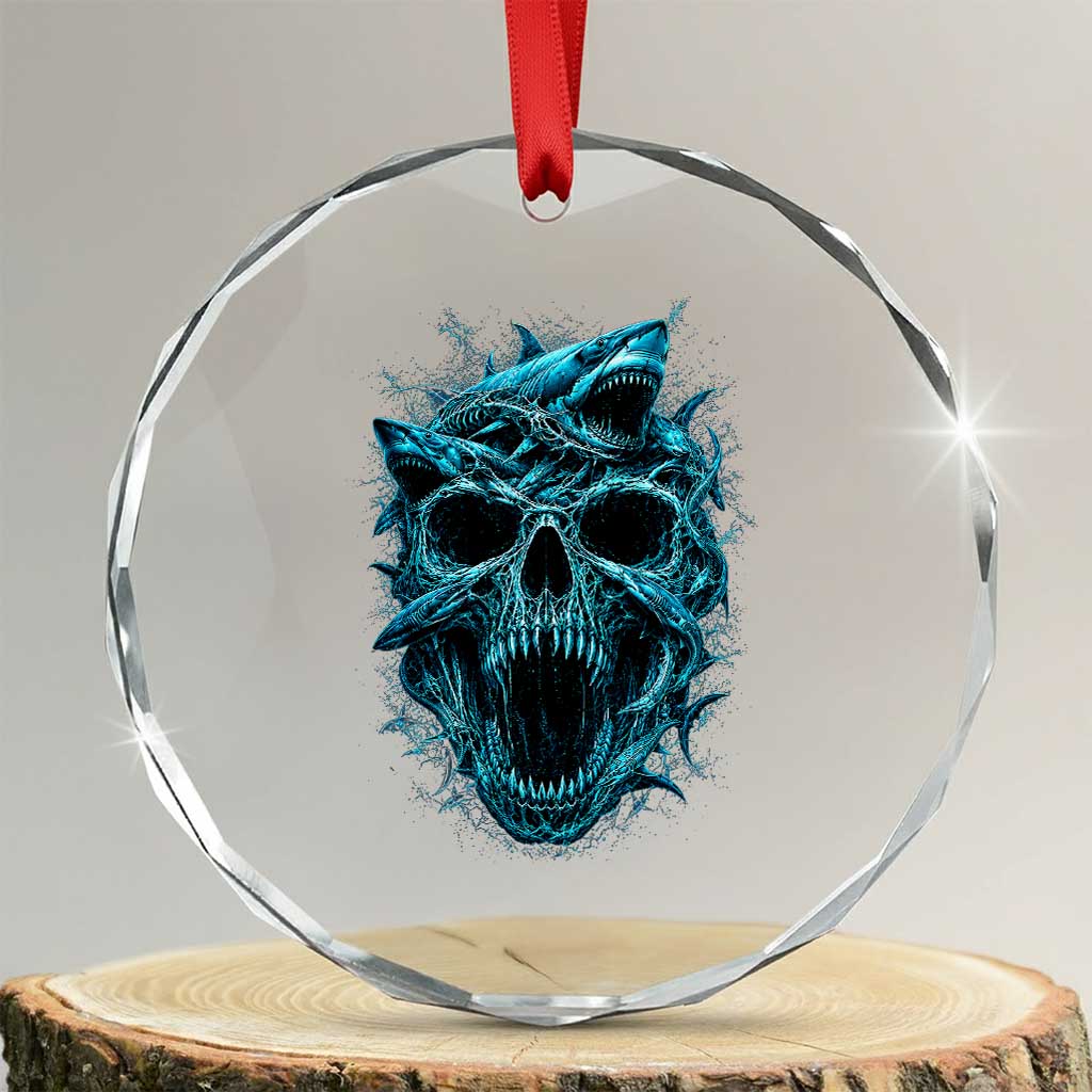 Vintage Great White Shark Skull Crystal Glass Ornament Deep Sea Horror Art