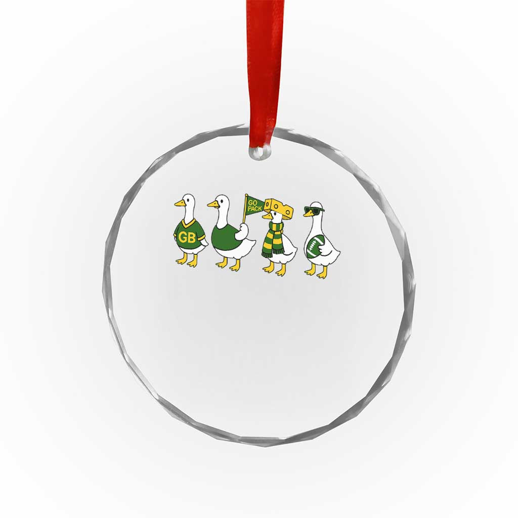Vintage Green Bay Goose Crystal Glass Ornament Funny Silly Gooses Football - Wonder Print Shop