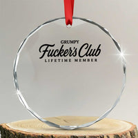 Vintage Grumpy Fuckers Club Lifetime Member Crystal Glass Ornament Gag Gift Birthday Husband Dad Fathers Day