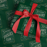 Vintage Grumpy Fuckers Club Lifetime Member Wrapping Paper Roll Retro Birthday Husband Dad Fathers Day