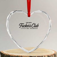 Vintage Grumpy Fuckers Club Lifetime Member Heart Crystal Glass Ornament Gag Gift Birthday Husband Dad Fathers Day