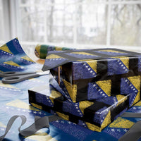 Vintage Grunge Bosnia Herzegovina National Flag Wrapping Paper Roll Bosnian Pride Soccer Heritage Sports Fan