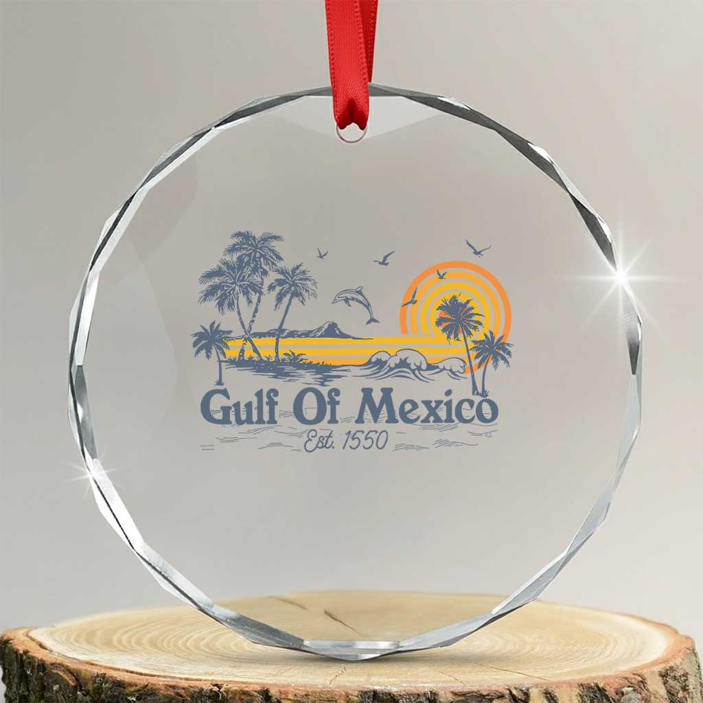 Vintage Gulf of Mexico Est 1550 Crystal Glass Ornament Golfo De Mexico - Wonder Print Shop