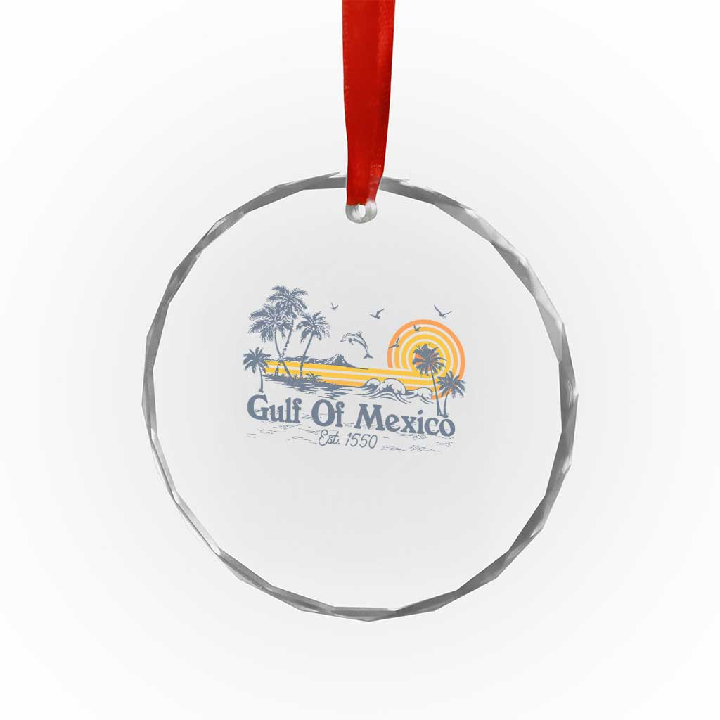 Vintage Gulf of Mexico Est 1550 Crystal Glass Ornament Golfo De Mexico TS02