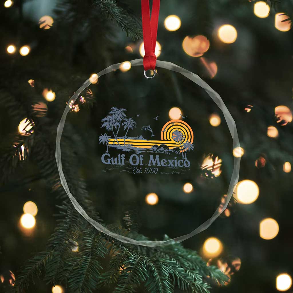Vintage Gulf of Mexico Est 1550 Crystal Glass Ornament Golfo De Mexico TS02