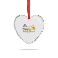 Vintage Gulf of Mexico Est 1550 Heart Crystal Glass Ornament Golfo De Mexico - Wonder Print Shop