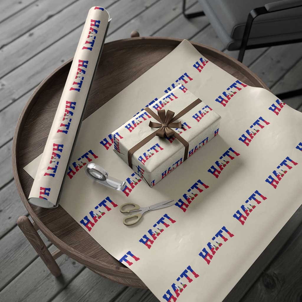 Vintage Haiti Wrapping Paper Roll Varsity Haitian Flag Classic Haitian Pride College Style