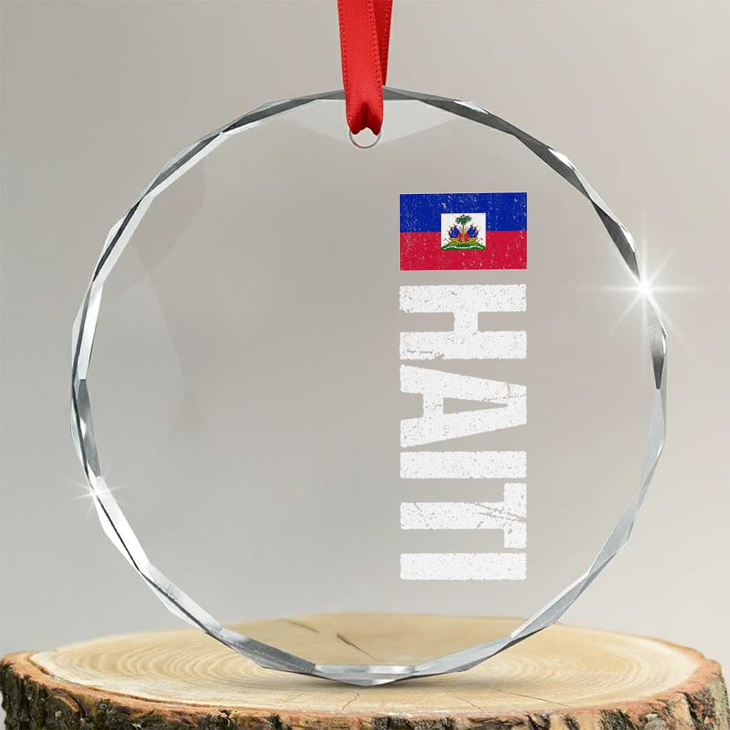 Vintage Haitian Flag Crystal Glass Ornament Proud Haitienne Haiti Independence 1804
