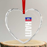 Vintage Haitian Flag Heart Crystal Glass Ornament Proud Haitienne Haiti Independence 1804
