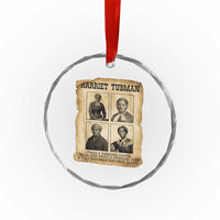 Vintage Harriet Tubman Poster Crystal Glass Ornament I Freed A Thousand People - Wonder Print Shop