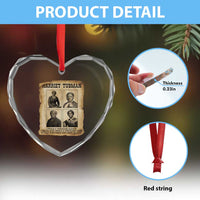 Vintage Harriet Tubman Poster Heart Crystal Glass Ornament I Freed A Thousand People - Wonder Print Shop