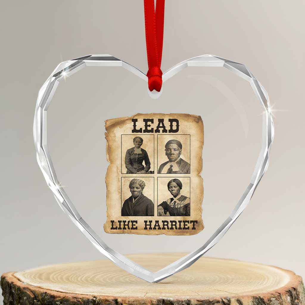 Vintage Harriet Tubman Poster Heart Crystal Glass Ornament Lead Like Harriet - Wonder Print Shop