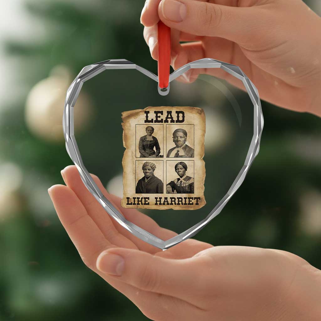 Vintage Harriet Tubman Poster Heart Crystal Glass Ornament Lead Like Harriet - Wonder Print Shop