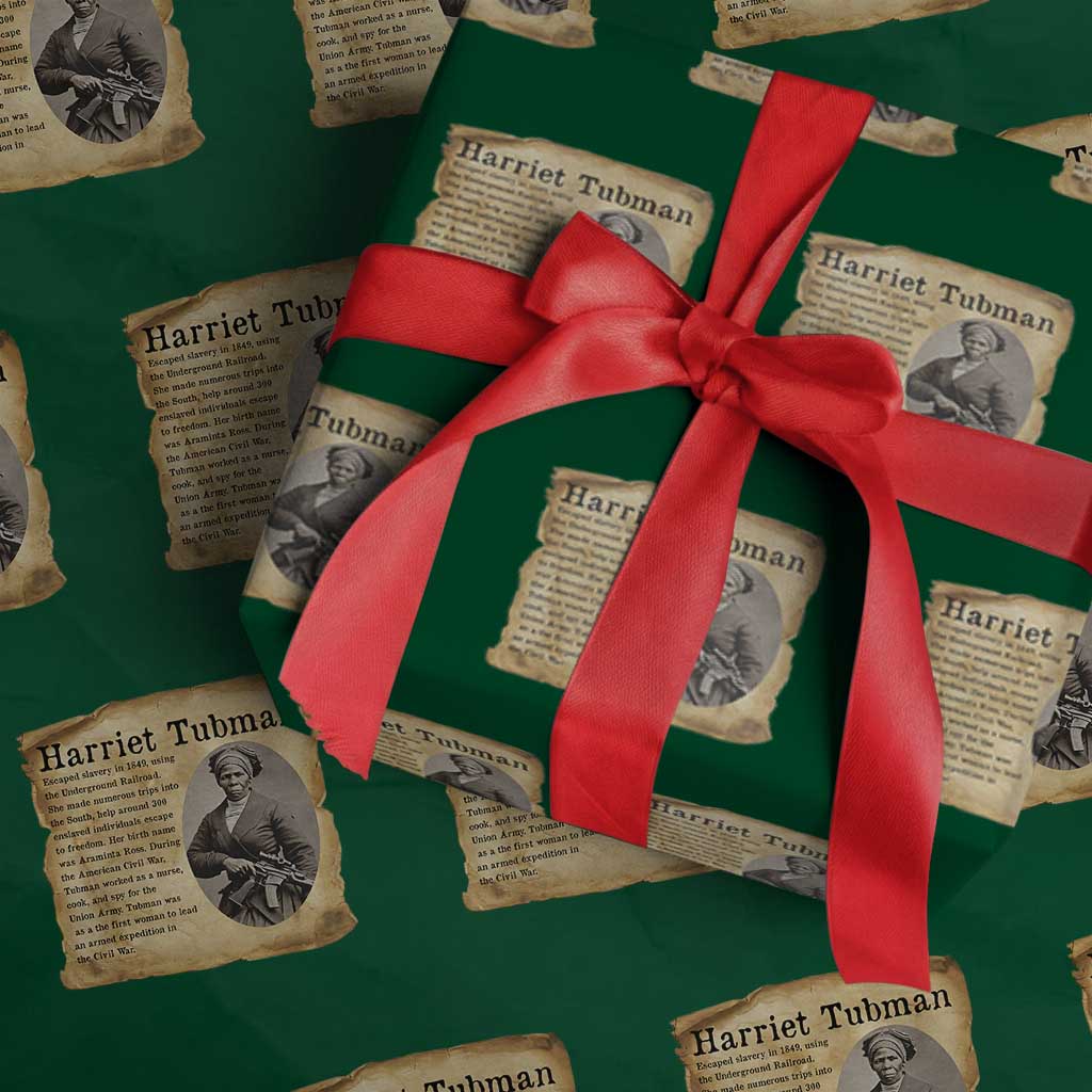Vintage Harriet Tubman Poster Wrapping Paper Roll Female Empowerment History Gift - Wonder Print Shop