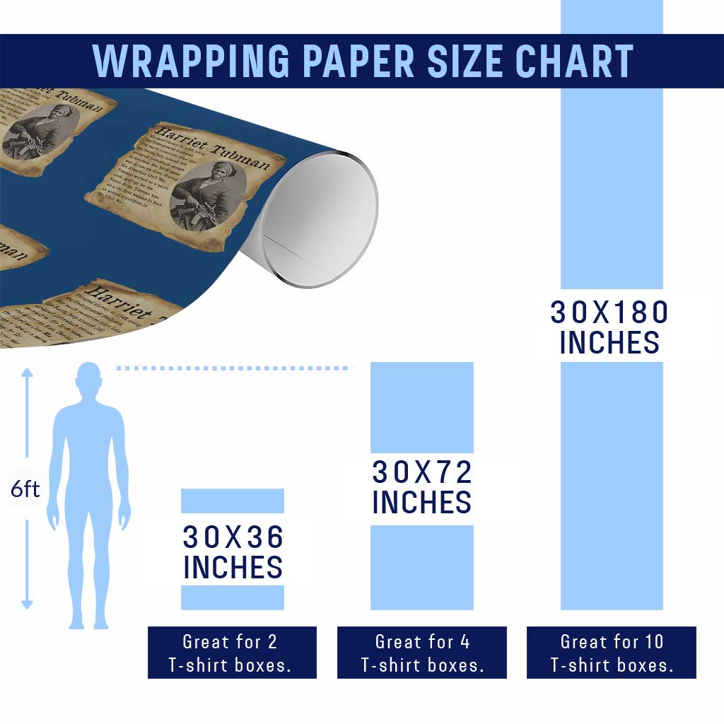 Vintage Harriet Tubman Poster Wrapping Paper Roll Female Empowerment History Gift - Wonder Print Shop