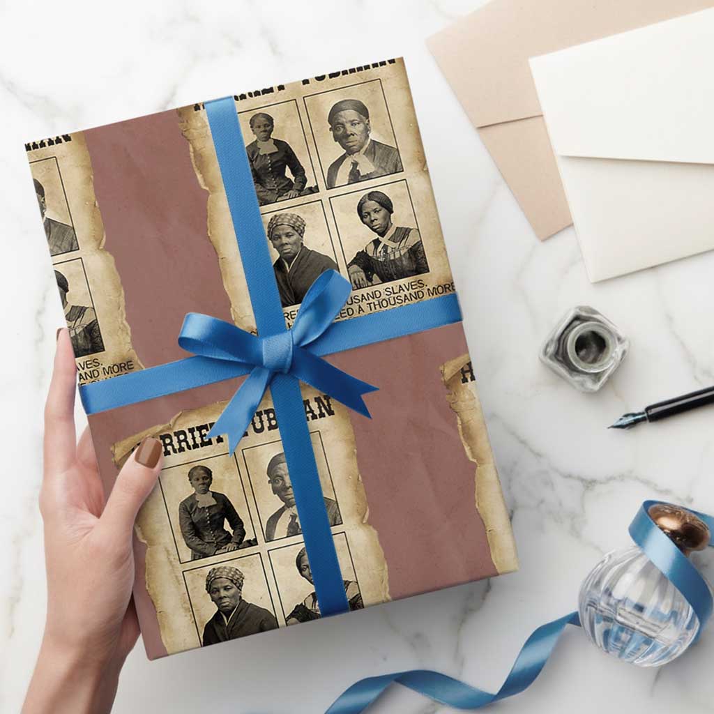 Vintage Harriet Tubman Poster Wrapping Paper Roll I Freed A Thousand People - Wonder Print Shop