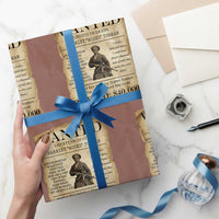 Vintage Harriet Tubman Poster Wrapping Paper Roll Wanted For Helping Slaves Escape - Wonder Print Shop