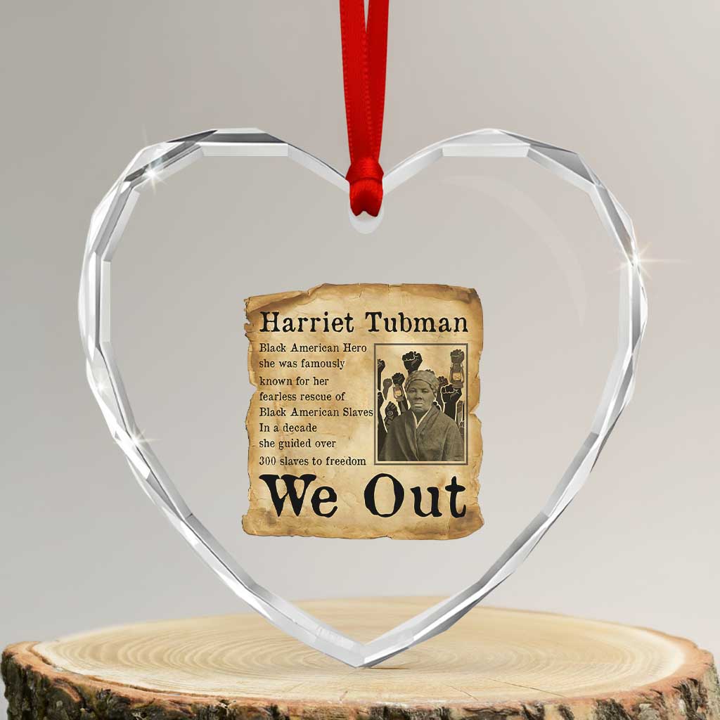 Vintage Harriet Tubman We Out Heart Crystal Glass Ornament Black American Hero History Gift - Wonder Print Shop