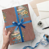 Vintage Hawaii Hibiscus Floral Wrapping Paper Roll Tropical Beach Vacation Graphic