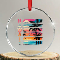 Vintage Hawaii Tropical Beach Vacation Crystal Glass Ornament
