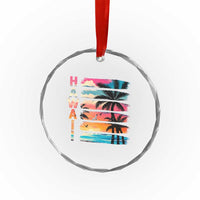 Vintage Hawaii Tropical Beach Vacation Crystal Glass Ornament