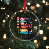 Vintage Hawaii Tropical Beach Vacation Crystal Glass Ornament