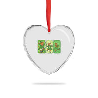 Vintage Highland Cow St Patricks Day Heart Crystal Glass Ornament Farm Lover Gift