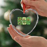 Vintage Highland Cow St Patricks Day Heart Crystal Glass Ornament Farm Lover Gift