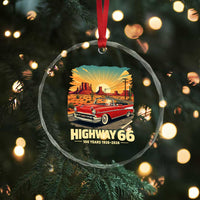 Vintage Highway 66 100th Anniversary Souvenir Crystal Glass Ornament