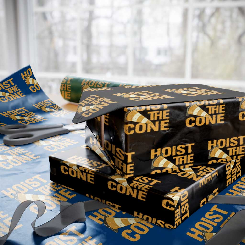Vintage Hoist The Cone Distressed Graphic Wrapping Paper Roll Funny Sports Meme Baseball Fan Victory Celebration